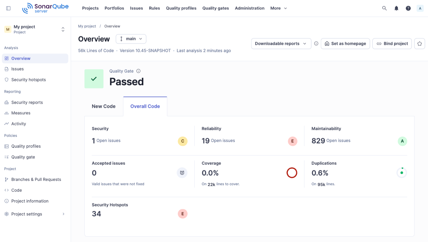 The first analysis of your project